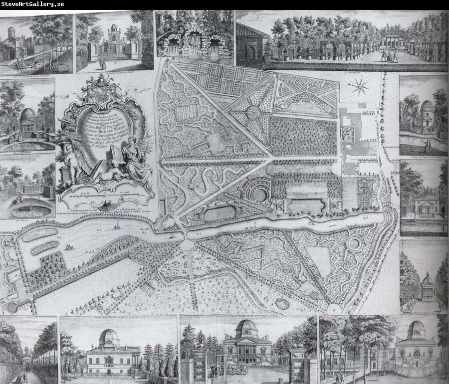 unknow artist Plan and views of Chiswick House